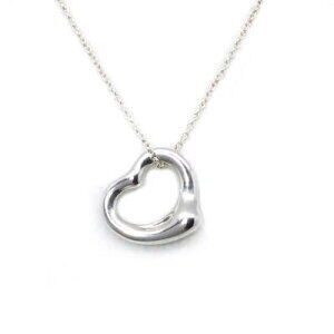 TIFFANY Co Open Heart Necklace Silver Kantei kyoku Koza
